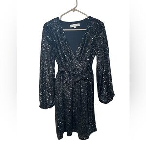 LOFT Black Sequin Dress